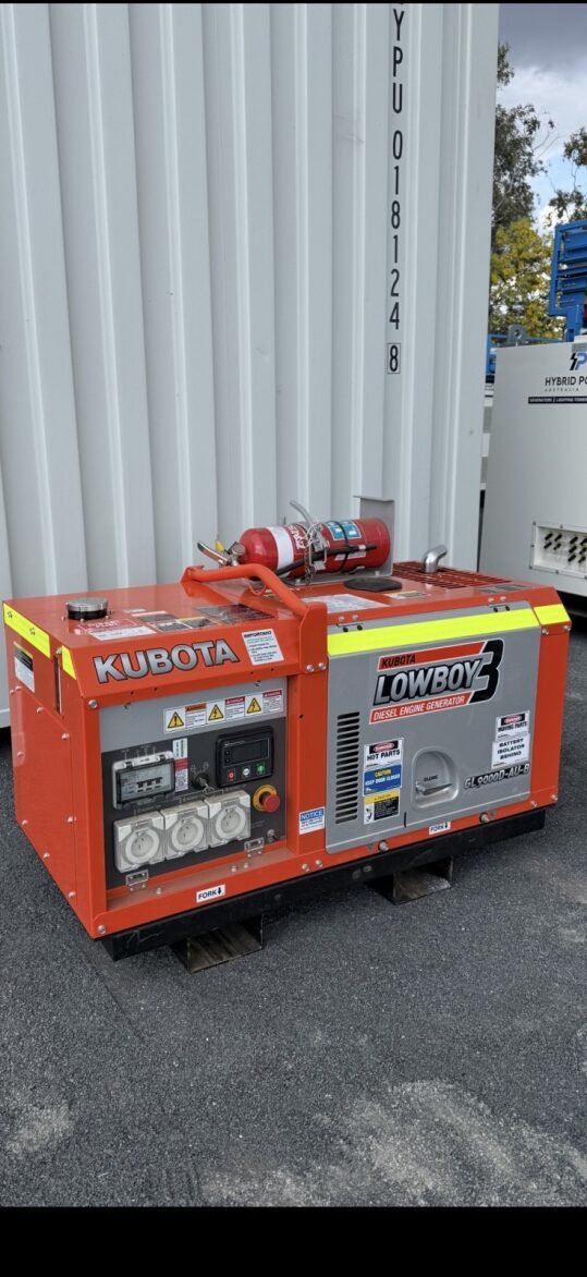 Small diesel generator hire 10kVA to 100kVA QLD construction
